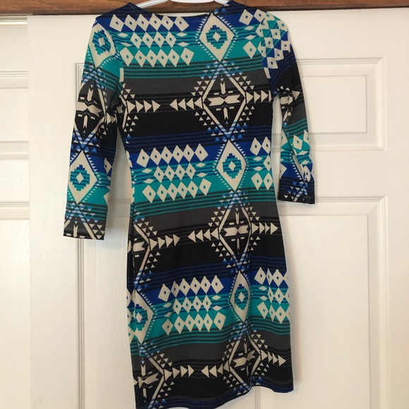 Aztec Pattern Bodycon Dress - Picture 2 of 3